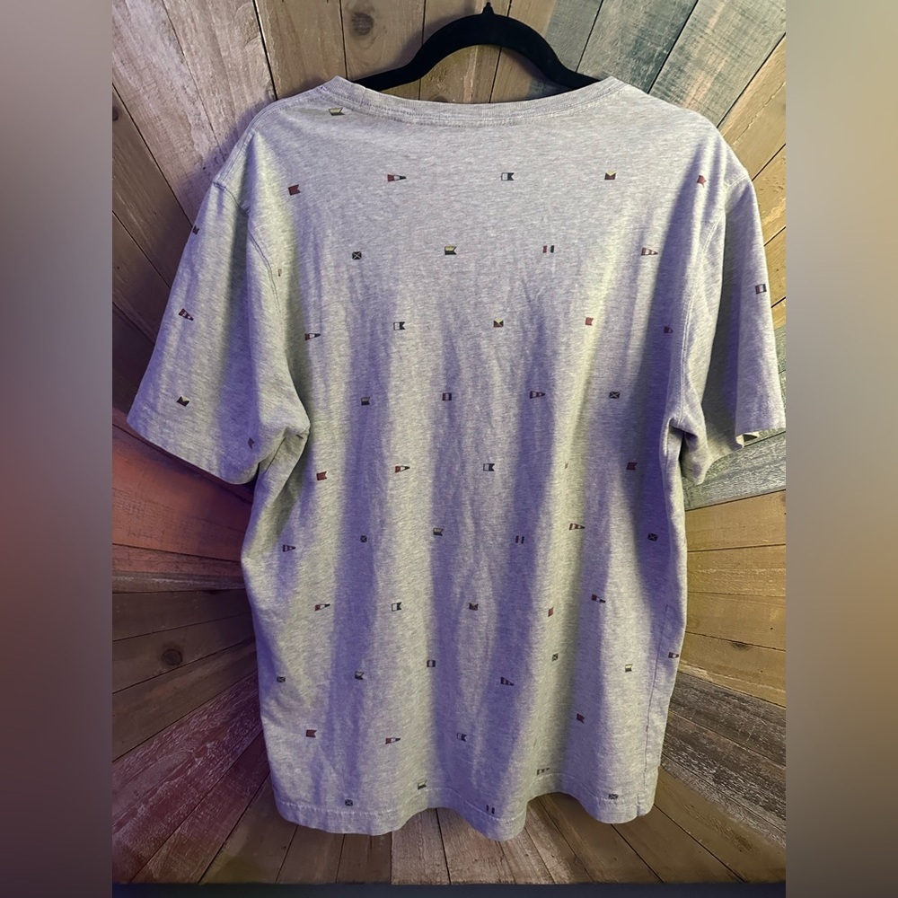 Tailor Vintage Light Gray Flag Print Men's T-Shirt - Picture 4 of 4